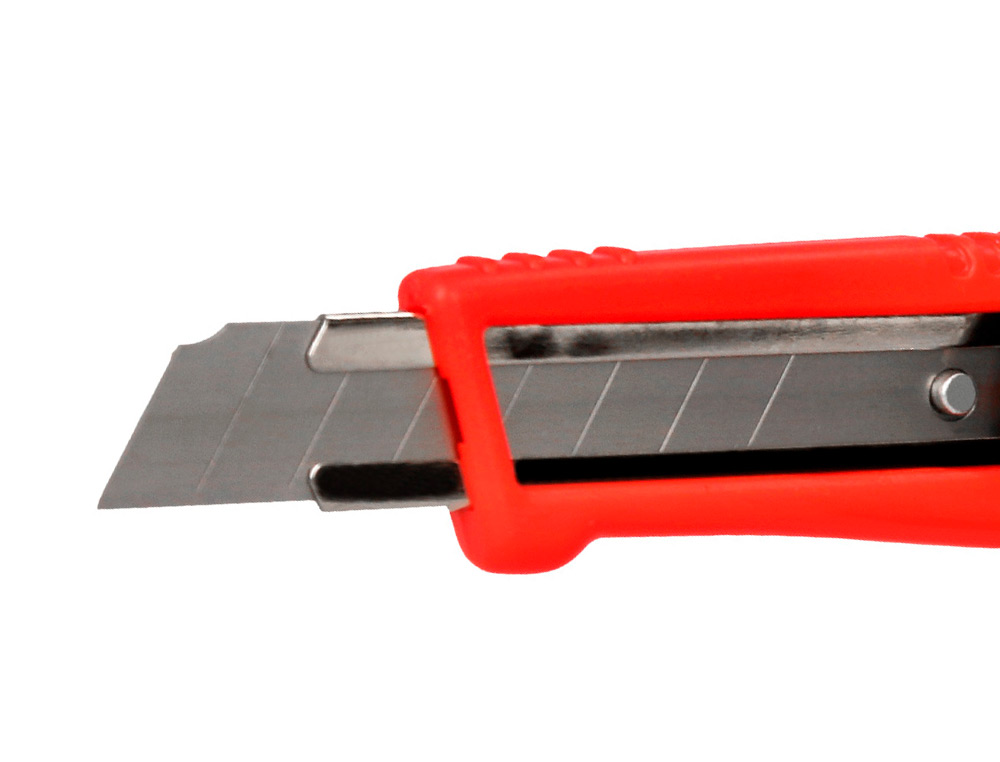 CUTER Q-CONNECT PLASTICO ANCHO BLOQUEO DE LA HOJA POR RUEDA GUIA METALICA PARA LA CUCHILLA 18 MM XD-190 BLISTER 1 UNIDA