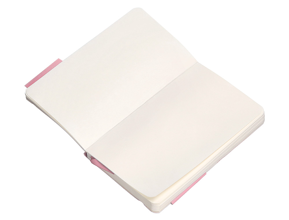 CUADERNO CON GOMILLA ANTARTIK NOTES TAPA BLANDA A6 HOJAS LISAS ROSA PASTEL 100 HOJAS 80 GR FSC
