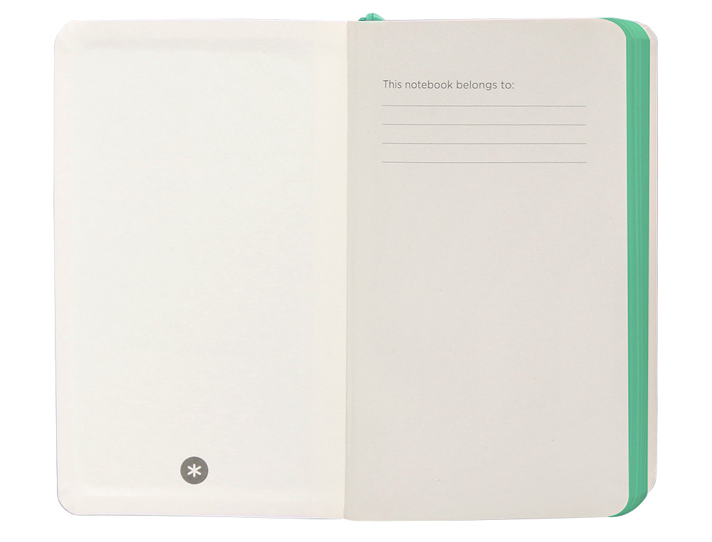CUADERNO CON GOMILLA ANTARTIK NOTES TAPA BLANDA A6 CUADRICULA GRIS Y TURQUESA 100 HOJAS 80 GR FSC